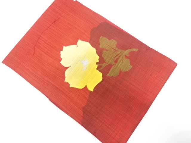 未使用品　花模様織り出し　名古屋帯